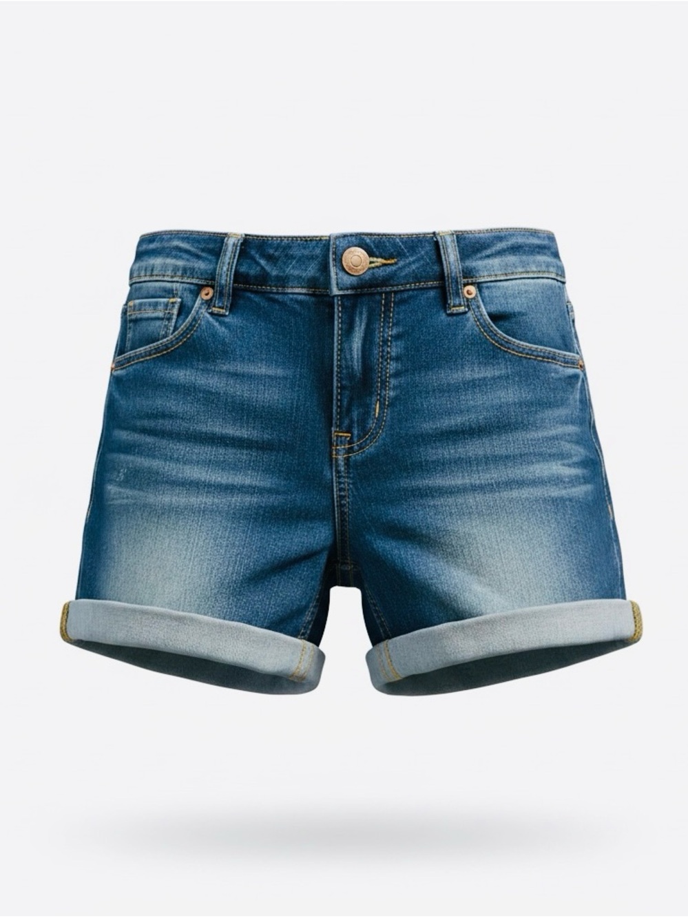 Cat & Jack Girl’s Rolled Cuff Denim Shorts - Youth Size 8, New (Never Worn)